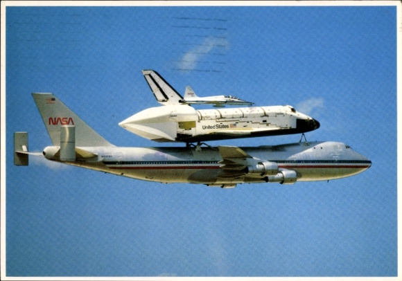 Postcard transport aircraft NASA, Boeing 747 Shuttle Carrier Aircraft (SCA), Space Shuttle