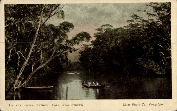 Sydney, Australia, river landscape, national park, boats nearby on the water