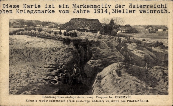 Postcard Przemyśl Poland, trench system of the Austro-Hungarian troops