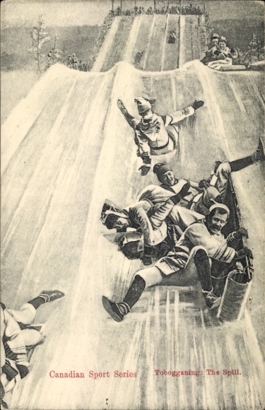 Postcard Canada, winter sports, sleigh ride