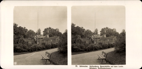 Stereo photo of Gothenburg, Sweden, farmhouse in the countryside