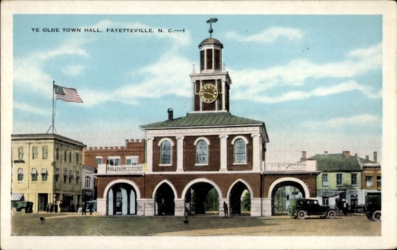 Postcard Fayetteville North Carolina USA, Town Hall