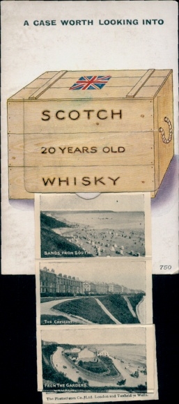 Leporello Postcard Filey Yorkshire England, Sands, The Crescent, From the Gardens