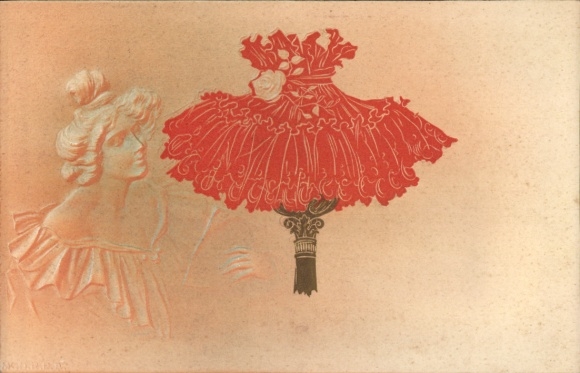 Art Nouveau stamp, AK portrait of a woman