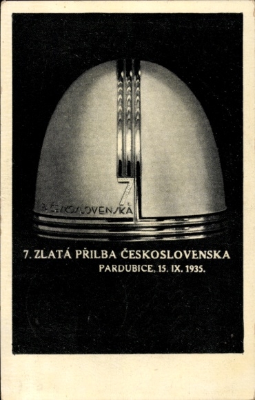 Postcard 7. Zlata Prilba Ceskoslovenska, Pardubice, 15 09 1935, motor racing