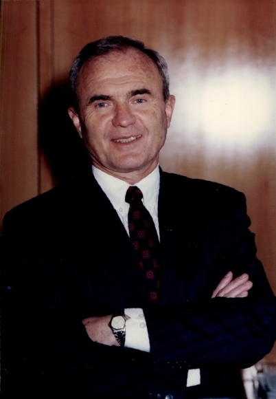 Picture economist Otmar Issing, portrait, autograph