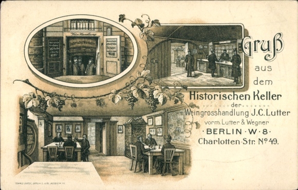 Postcard Berlin Mitte, Historical Cellar, Charlotten-Straße 49