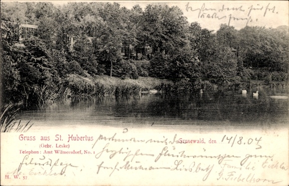 Postcard Berlin Wilmersdorf Grunewald, Sankt Hubertus, Gebrüder Leske