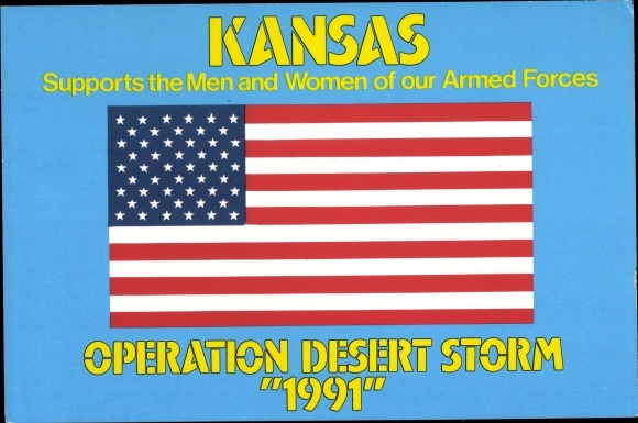 Postcard Kansas, Operation Desert Storm 1991, Gulf War, Catherine Deering