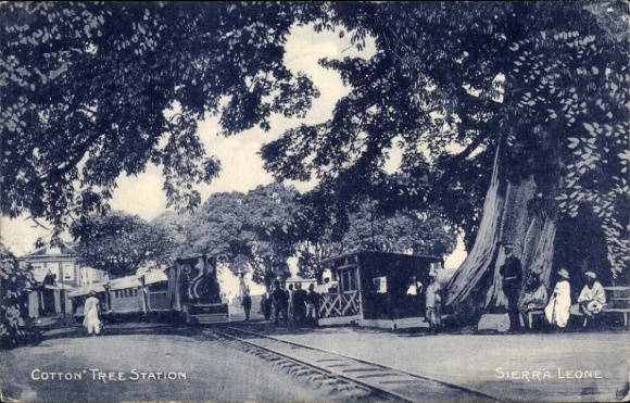 Postcard Sierra Leone, Cotton Tree Station