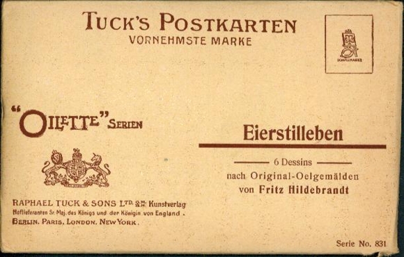 6 artists AK in envelope egg still life by Fritz Hildebrandt