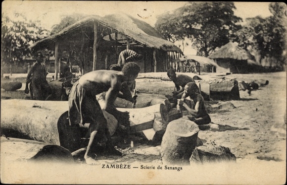 Postcard Zambezi Sambia, Senanga Sawmill