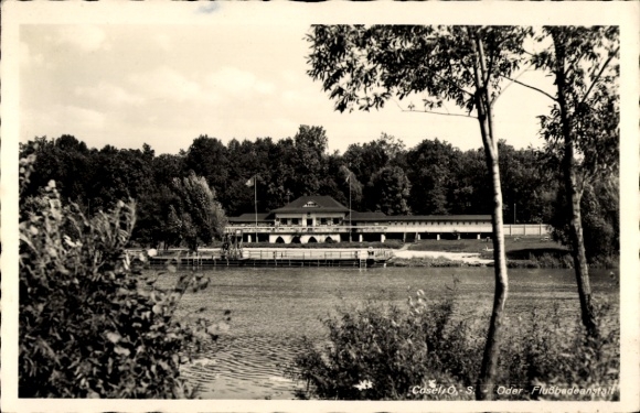 Postcard Cosel Upper Silesia, general view