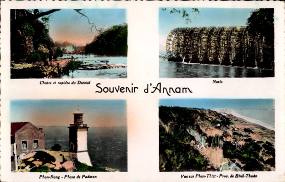 CPA Annam Vietnam, Chutes and rapides du Donnal, Phare, Phan Thiet