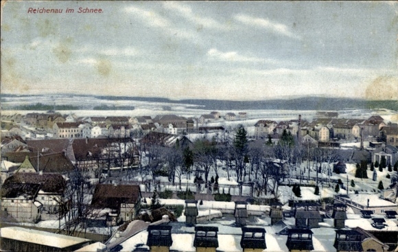 Postcard Reichenau Germany, general view, winter