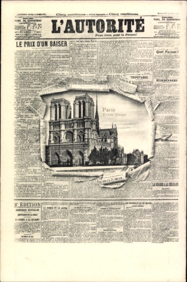 Newspaper PC Paris IV Ile de la Cité, Notre Dame Cathedral