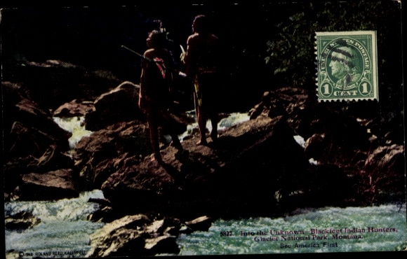 Alaska Montana USA, Glacier National Park, Blackfeet Indians, hunters