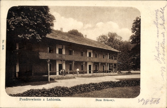 Postcard Lubień Lieben near Drossen Neumark East Brandenburg, Dom Rožowy