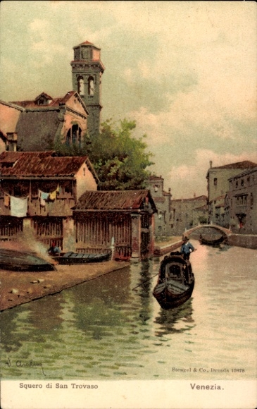 Artist Postcard Venezia Venice Veneto, Squero di San Trovaso