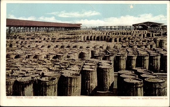 Postcard Svannah Georgia USA, Marine Businesses