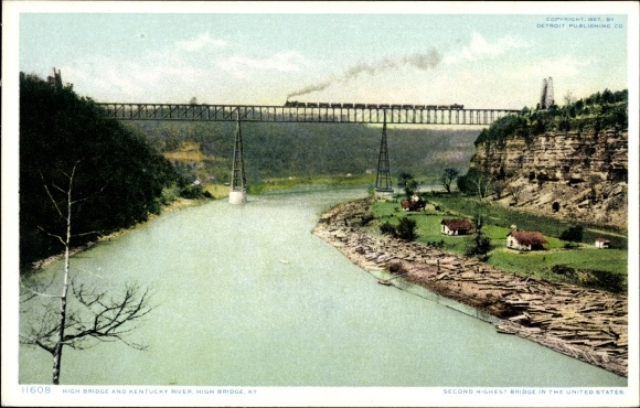 Postcard Kentucky USA, High Bridge, Kentucky River
