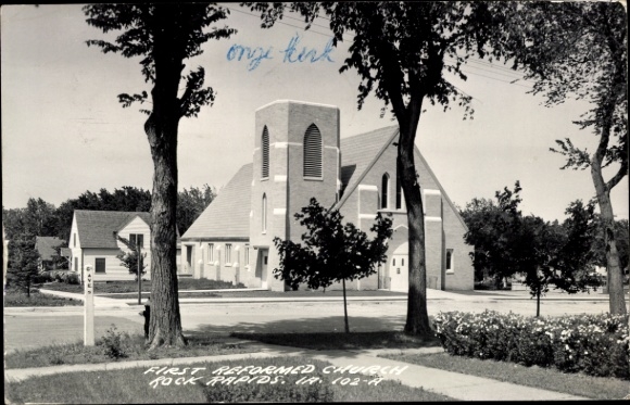 Postcard Rock Rapids Iowa USA, Church