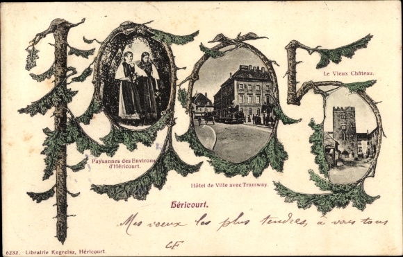 Postcard Héricourt Haute Saône, Jahreszahl 1905, Le Vieux Chateau, Town Hall