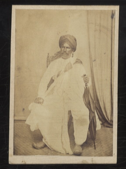 Malaysia - Original photograph - August Sachtler, around 1864 - Penang, Malay Indian with umbrella