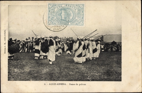 Postcard Addis Ababa Ethiopia, Danse de pretres