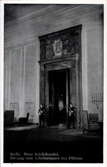 Berlin Mitte, New Reich Chancellery, entrance to the Führer's study, SS guard