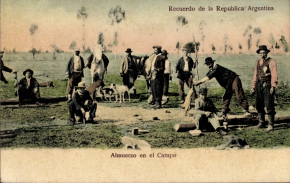 Postcard Argentina, Almuerzo en el Campo, Cattle Herders' Lunch