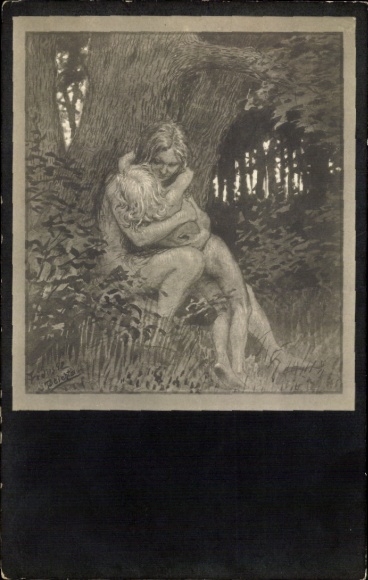 Art Nouveau Artist Postcard Fidus, Confession, Collotype, No. 48 | 11069299