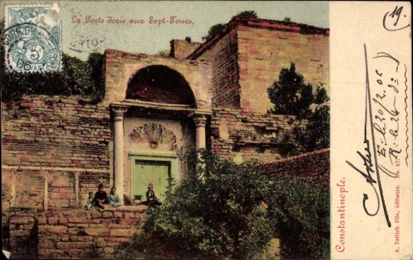 Postcard Constantinople Istanbul Türkiye, The Golden Gate with the Seven Towers