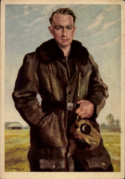 Artist Postcard Imkamp, Stuka pilot, Luftwaffe, World War II