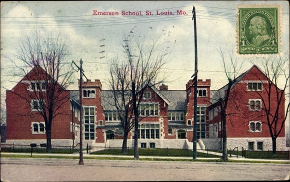 Postcard St. L Montana USA, Emerson School