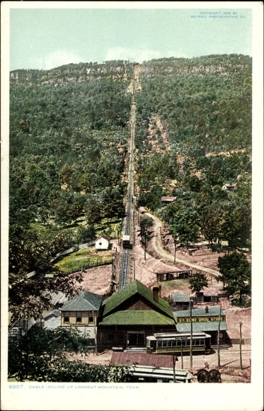Postcard Lookout Mountain Tennessee USA, Cable Incline