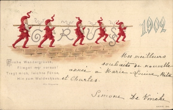 PC, year 1902, dwarves, hiking greetings