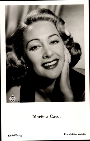 Photo of actress Martine Carol, portrait