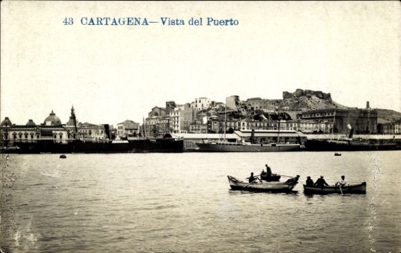 Postcard Cartagena Murcia Spain, Port