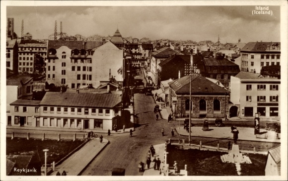 Postcard Reykjavík Iceland, town view