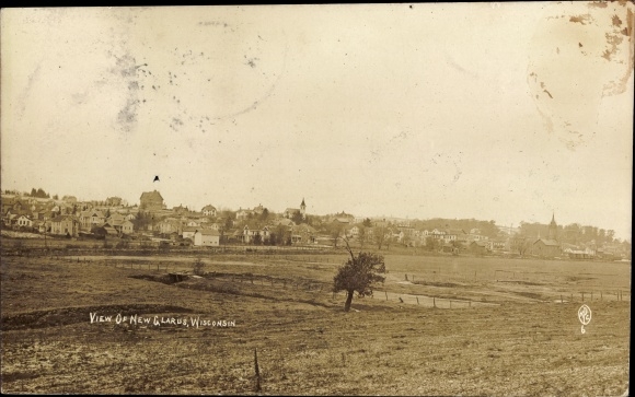Photo Postcard New Glarus Wisconsin USA, View of the Village