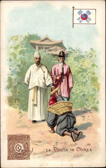 Stamps Chromo-Litho Korea, La Poste en Corée, Postman