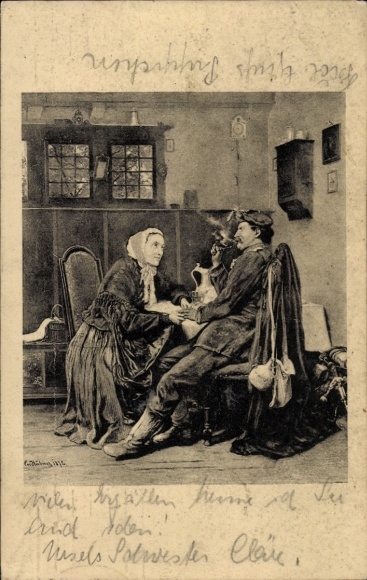 Artist Postcard Hübner, The Son's Homecoming