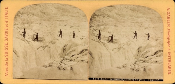 Stereo photo Les Bossons Haute Savoie, glacier