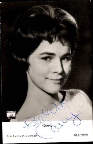 Singer and actress Conny Froboess, portrait, autograph