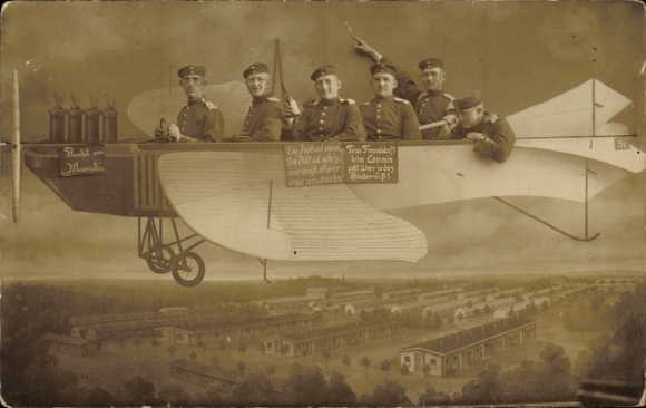 Photo: Postcard Munster im Heidekreis, Munsterlager military training area, soldiers in an airplane