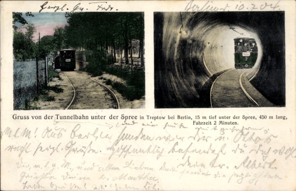 Berlin Treptow station, tunnel railway under the Spree River