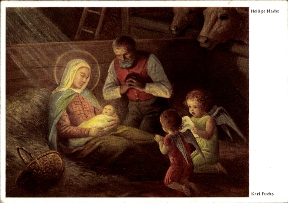 Artist Postcard Fuchs, Karl, Holy Night