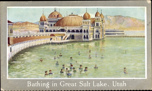 Artist PC Salt Lake City Utah USA, swimming in the Great Salt Lake