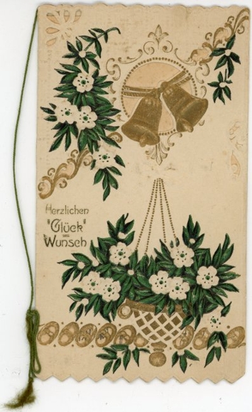 Set of 7 pcs. Congratulations, folding cards, lid embossed, punched, wedding,